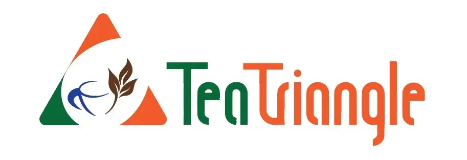 Tea Triangle logo - Premium tea supplier connecting gardens to consumers, emphasizing quality, purity, and tradition